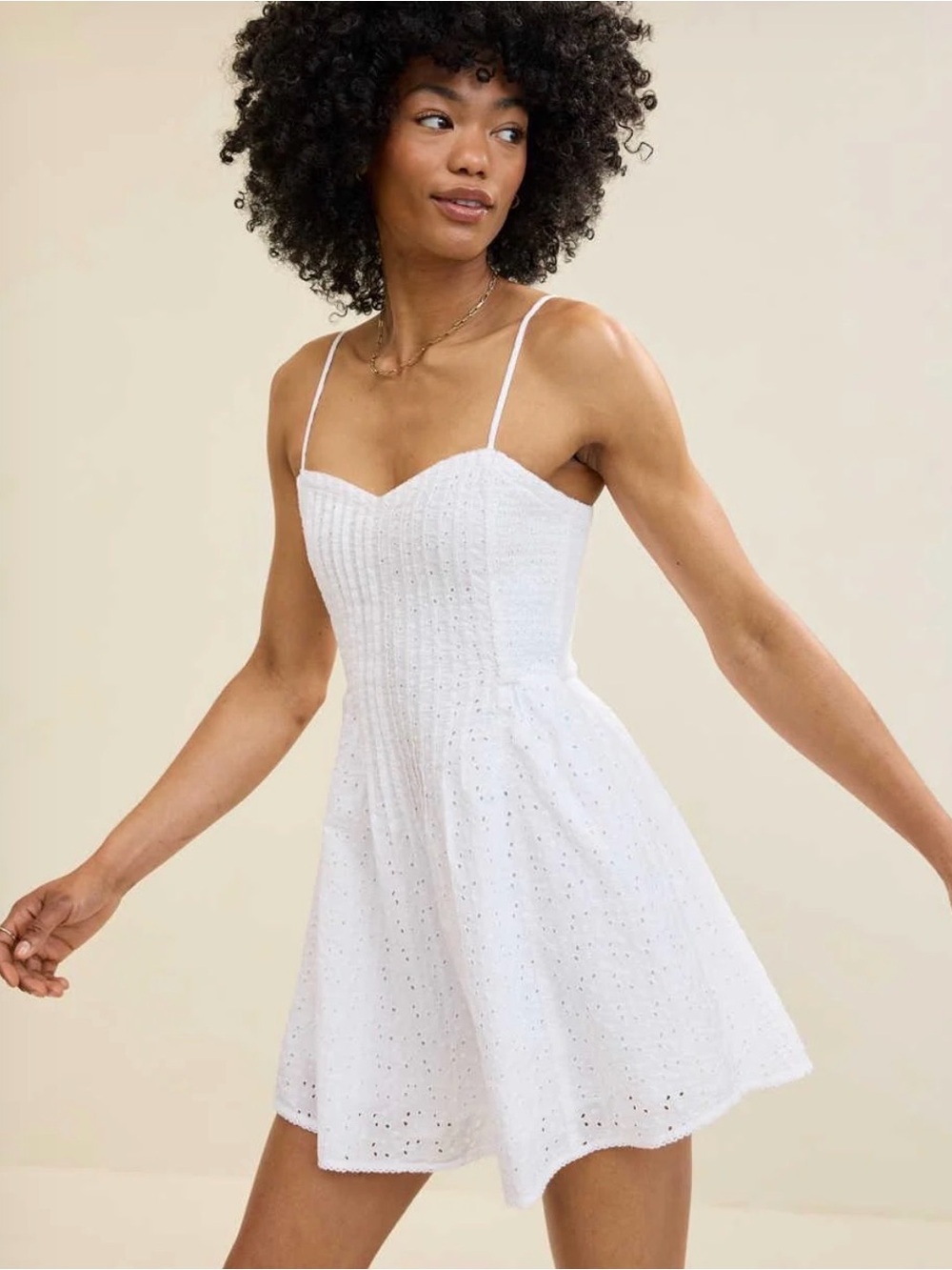 Eyelet Mini Dress